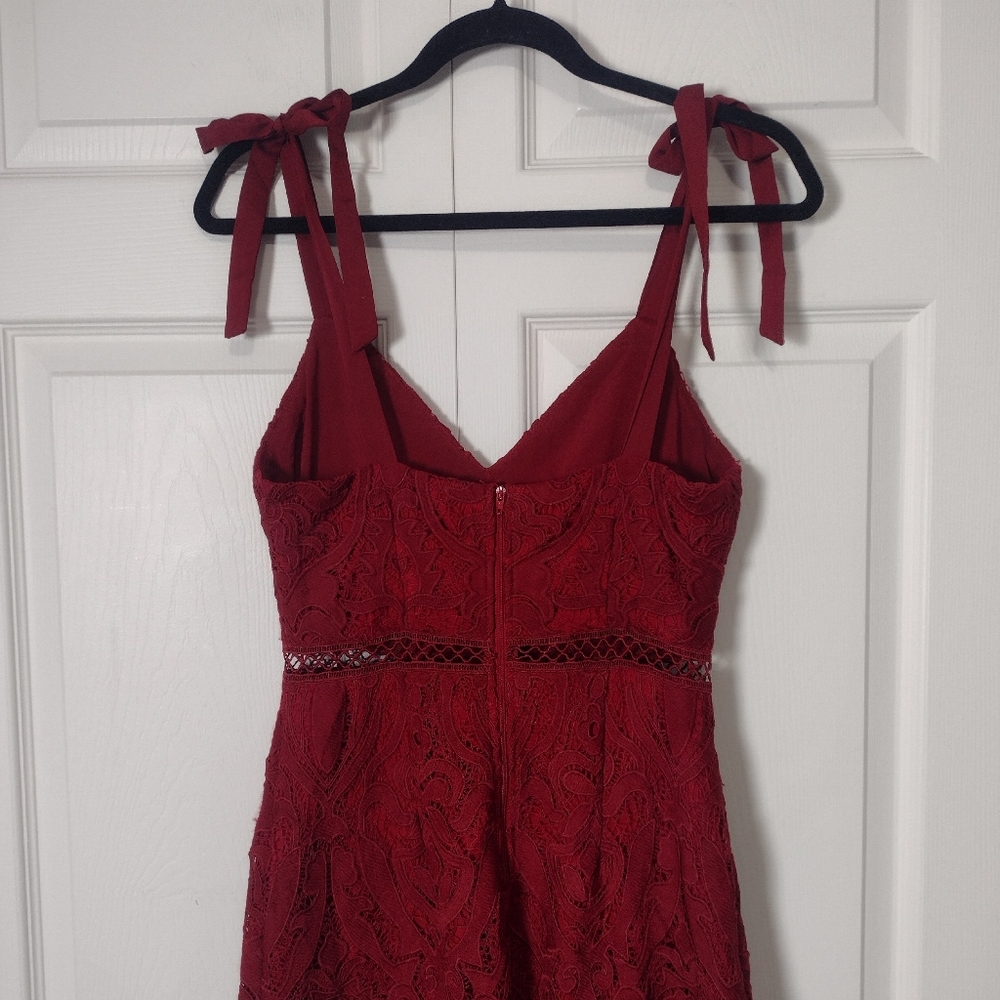 Two Sisters the Label Red Lace Valentina High Low Midi Dress Size 4 - Picture 8 of 16